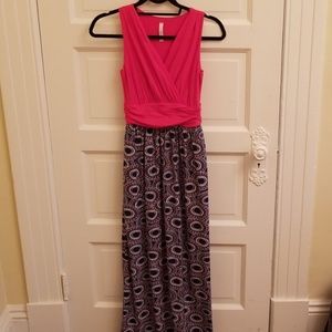 Red and blue maxi dress Gilli sz S
